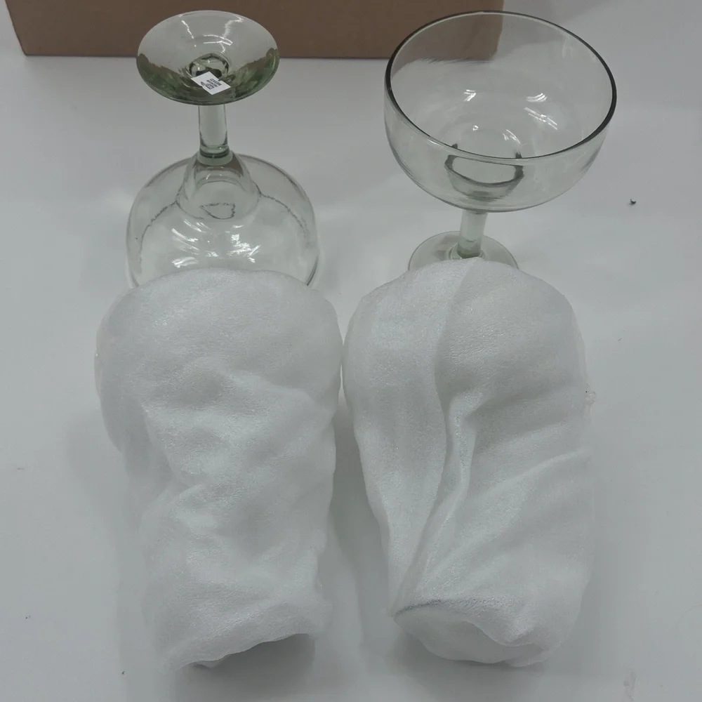 Elegant Clear Glass Margarita Glasses Set 4 Piece NEW